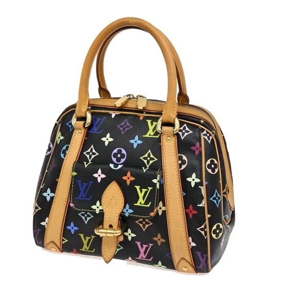 LOUIS VUITTON Priscilla Hand Bag Monogram Multi Leather Black - Picture 1 of 16
